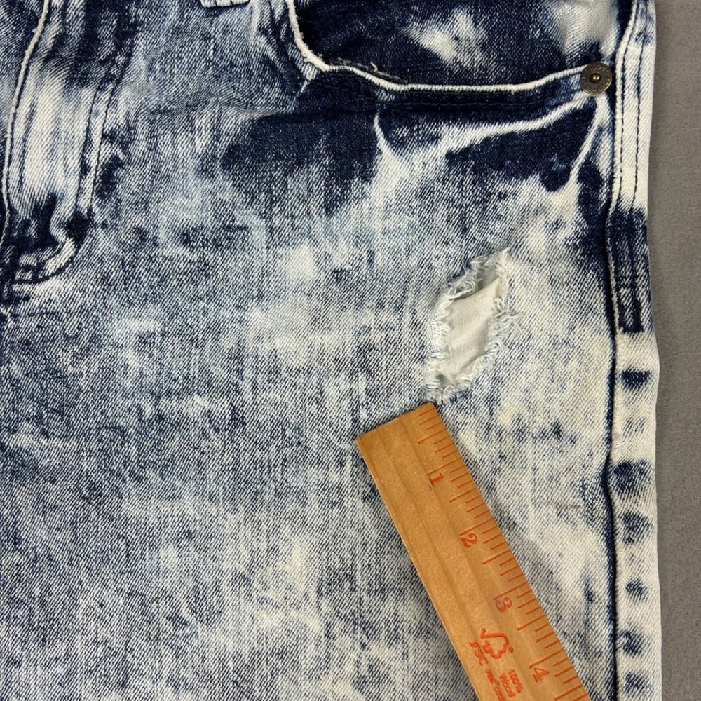 Vintage Y2k Southpole Denim Shorts Acid Wash Distressed Mens 34 Blue - Picture 8 of 14